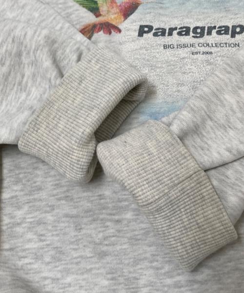 paragraph（パラグラフ）paragraph (パラグラフ) プリントスウェット グレー サイズ:下記参照の古着・服飾アイテム
