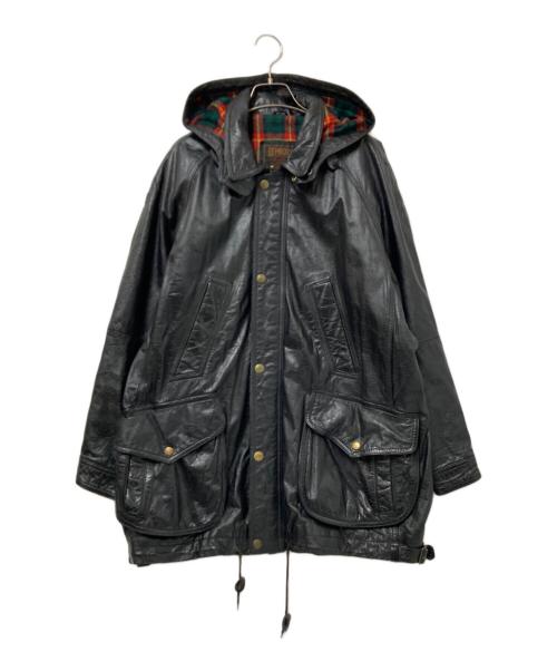 GEMBONY（ジェムボニー）GEMBONY (ジェムボニー) フーデッドレザージャケット ブラック サイズ:Lの古着・服飾アイテム
