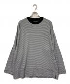 MARKWAREマーカウェア）の古着「ボーダーカットソー」｜ブラック