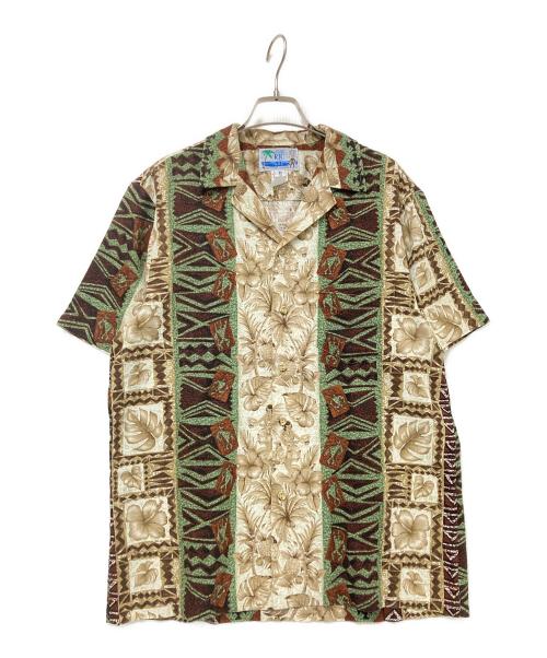 RJC（アールジェーシー）RJC (アールジェーシー) アロハシャツ ベージュ×ブラウン サイズ:Mの古着・服飾アイテム
