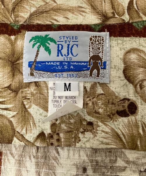 RJC（アールジェーシー）RJC (アールジェーシー) アロハシャツ ベージュ×ブラウン サイズ:Mの古着・服飾アイテム