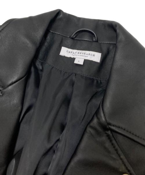 URBAN RESEARCH（アーバンリサーチ）URBAN RESEARCH (アーバンリサーチ) レザーダブルライダースジャケット/ ブラック サイズ:Lの古着・服飾アイテム