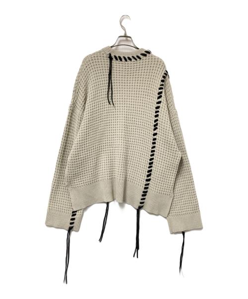 MAISON SPECIAL（メゾンスペシャル）MAISON SPECIAL (メゾンスペシャル) 鬼ワッフルクレイジーステッチクルーネックニットプルオーバー ベージュ サイズ:02の古着・服飾アイテム