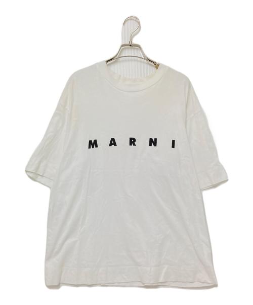 MARNI（マルニ）MARNI (マルニ) ロゴプリントTシャツ ホワイト×ブラック サイズ:38の古着・服飾アイテム