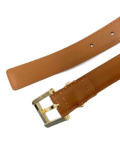 ARMANI EXCHANGE（アルマーニ エクスチェンジ）ARMANI EXCHANGE (アルマーニ エクスチェンジ) ロゴバックルレザーベルト ブラウン サイズ:85の古着・服飾アイテム