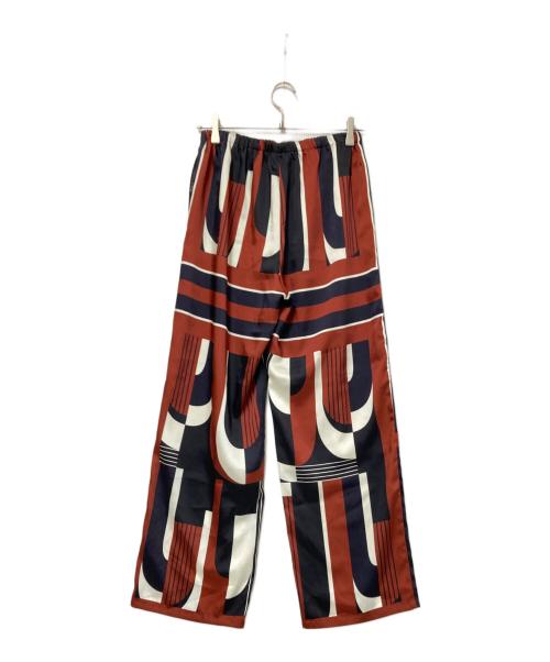 JOURNAL STANDARD（ジャーナルスタンダード）JOURNAL STANDARD (ジャーナルスタンダード) キカスカーフプリントパンツ ネイビー×オレンジ サイズ:38の古着・服飾アイテム