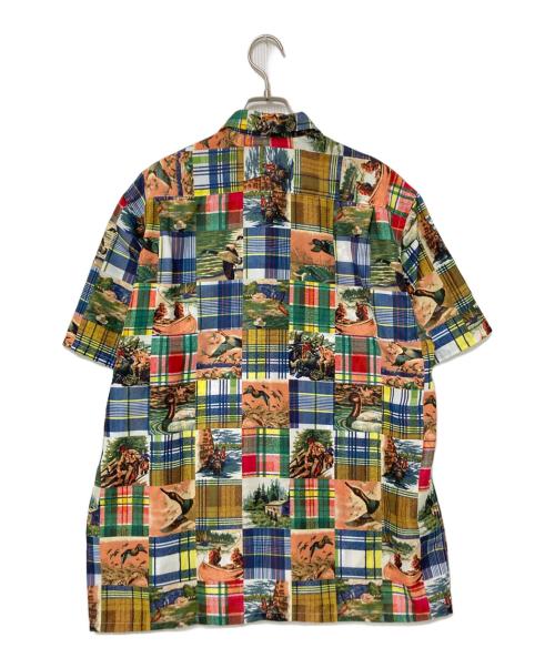 BEAMS PLUS（ビームスプラス）BEAMS PLUS (ビームスプラス) Open Collar Jacquard Mapping Patchwork Like Print マルチカラー サイズ:Lの古着・服飾アイテム