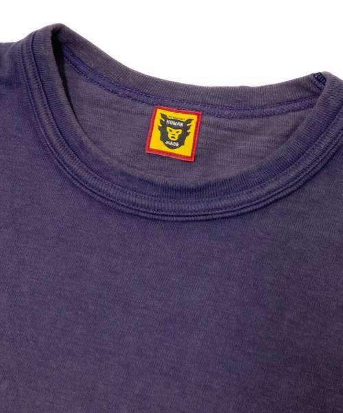 HUMAN MADE（ヒューマンメイド）HUMAN MADE (ヒューマンメイド) ハート刺繍ロゴTシャツ ネイビー サイズ:Lの古着・服飾アイテム