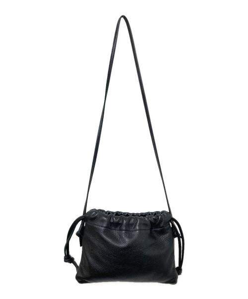 MORMYRUS（モルミルス）MORMYRUS (モルミルス) レザー巾着ショルダーバッグ ブラック サイズ:下記参照の古着・服飾アイテム