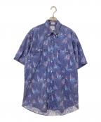 CHAPS RALPH LAURENチャップス ラルフローレン）の古着「セーリング総柄ボタンダウンシャツ」｜ブルー