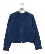 BURBERRY LONDONバーバリーロンドン）の古着「ニットブルゾン」｜ブルー