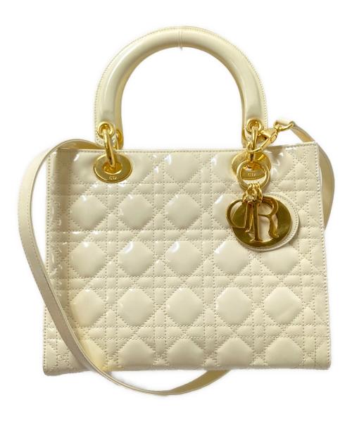 Christian Dior（クリスチャン ディオール）Christian Dior (クリスチャン ディオール) レディーディオール2WAYハンドバッグ ホワイト サイズ:下記参照の古着・服飾アイテム