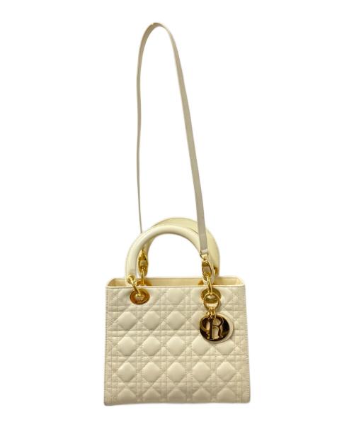 Christian Dior（クリスチャン ディオール）Christian Dior (クリスチャン ディオール) レディーディオール2WAYハンドバッグ ホワイト サイズ:下記参照の古着・服飾アイテム