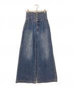 moussyマウジー）の古着「CORSET DESIGN バギー デニム」｜インディゴ