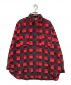 Championチャンピオン）の古着「ヘビーネルシャツ」｜レッド×グリーン