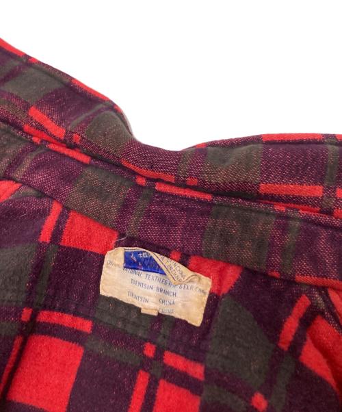 Champion（チャンピオン）Champion (チャンピオン) ヘビーネルシャツ レッド×グリーン サイズ:16の古着・服飾アイテム