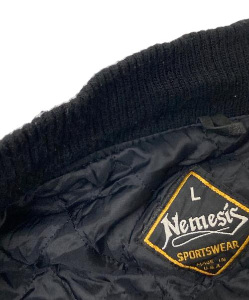 nemesis（ネメシス）nemesis (ネメシス) 切替レザースタジャン ブラック サイズ:Lの古着・服飾アイテム