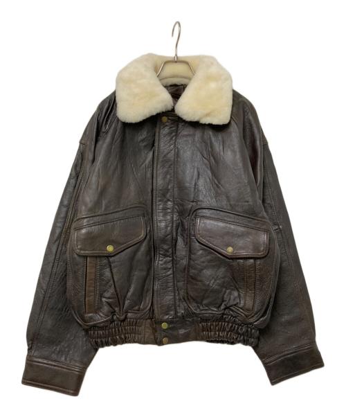 USED（ユーズド）USED (ユーズド) ラムレザージャケット ブラウン サイズ:Mの古着・服飾アイテム