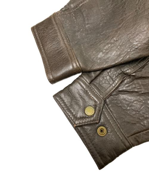 USED（ユーズド）USED (ユーズド) ラムレザージャケット ブラウン サイズ:Mの古着・服飾アイテム