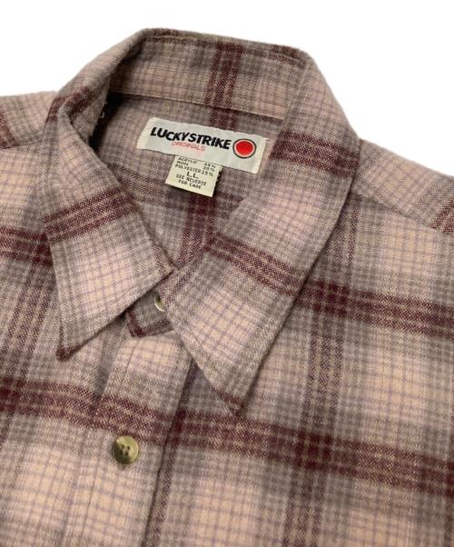 LUCKY STRIKE（ラッキーストライク）LUCKY STRIKE (ラッキーストライク) チェックネルシャツ ベージュ×ブラウン サイズ:LLの古着・服飾アイテム