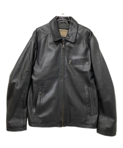 spring field（スプリングフィールド）spring field (スプリングフィールド) レザージャケット ブラック サイズ:40の古着・服飾アイテム