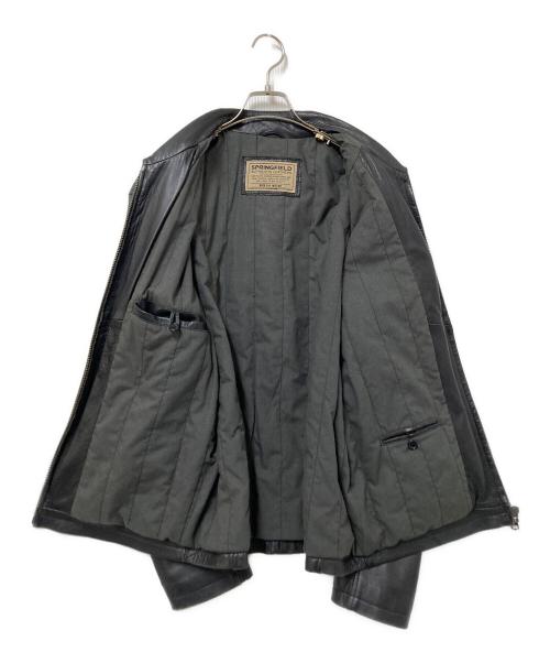 spring field（スプリングフィールド）spring field (スプリングフィールド) レザージャケット ブラック サイズ:40の古着・服飾アイテム