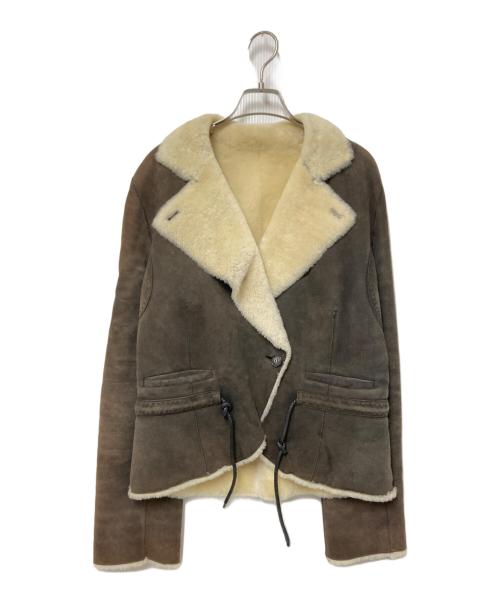 LOEWE（ロエベ）LOEWE (ロエベ) シープスキンムートンジャケット ブラウン サイズ:42の古着・服飾アイテム