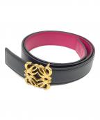 LOEWEロエベ）の古着「アナグラムリバーシブルベルト」｜ブラック×ピンク