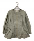 自由区ジユウク）の古着「ナイロンノーカラージャケット」｜グレージュ