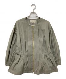 自由区（ジユウク）の古着「ナイロンノーカラージャケット」｜グレージュ