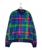 POLO RALPH LAURENポロ・ラルフローレン）の古着「フリースチェックジャケット」｜グリーン×ブルー