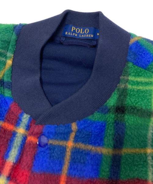 POLO RALPH LAUREN（ポロ・ラルフローレン）POLO RALPH LAUREN (ポロ・ラルフローレン) フリースチェックジャケット グリーン×ブルー サイズ:Mの古着・服飾アイテム