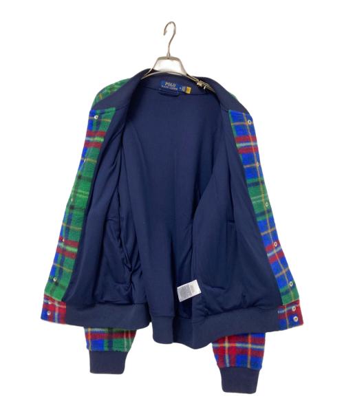POLO RALPH LAUREN（ポロ・ラルフローレン）POLO RALPH LAUREN (ポロ・ラルフローレン) フリースチェックジャケット グリーン×ブルー サイズ:Mの古着・服飾アイテム