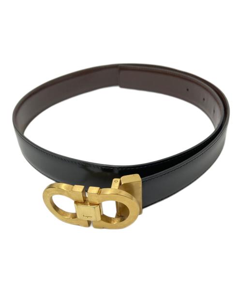 Salvatore Ferragamo（サルヴァトーレ フェラガモ）Salvatore Ferragamo (サルヴァトーレ フェラガモ) ガンチーニレザーベルト ブラウン×ブラックの古着・服飾アイテム