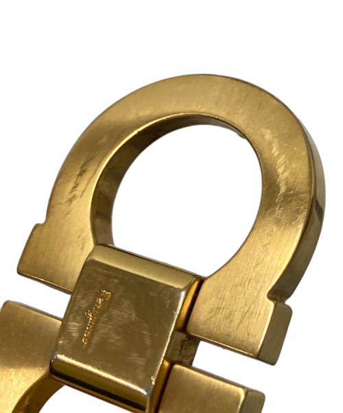 Salvatore Ferragamo（サルヴァトーレ フェラガモ）Salvatore Ferragamo (サルヴァトーレ フェラガモ) ガンチーニレザーベルト ブラウン×ブラックの古着・服飾アイテム