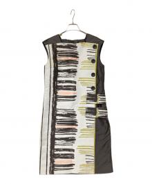 HIROKO KOSHINO（ヒロコ コシノ）の古着「ノースリーブワンピース」｜ブラウン