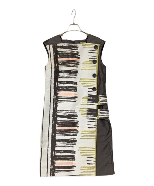 HIROKO KOSHINO（ヒロコ コシノ）HIROKO KOSHINO (ヒロコ コシノ) ノースリーブワンピース ブラウン サイズ:38の古着・服飾アイテム