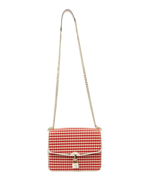 Kate Spade（ケイトスペード）Kate Spade (ケイトスペード) ギンガムチェックショルダーバッグ レッド サイズ:下記参照の古着・服飾アイテム