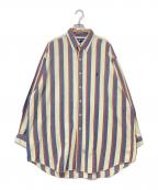 RALPH LAURENラルフローレン）の古着「コットンストライプシャツ」｜レッド×アイボリー