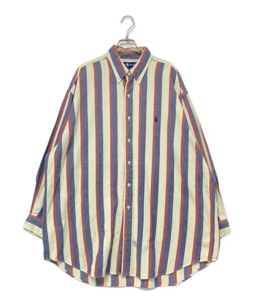 RALPH LAUREN（ラルフローレン）RALPH LAUREN (ラルフローレン) コットンストライプシャツ レッド×アイボリー サイズ:XLの古着・服飾アイテム