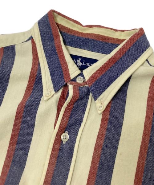 RALPH LAUREN（ラルフローレン）RALPH LAUREN (ラルフローレン) コットンストライプシャツ レッド×アイボリー サイズ:XLの古着・服飾アイテム