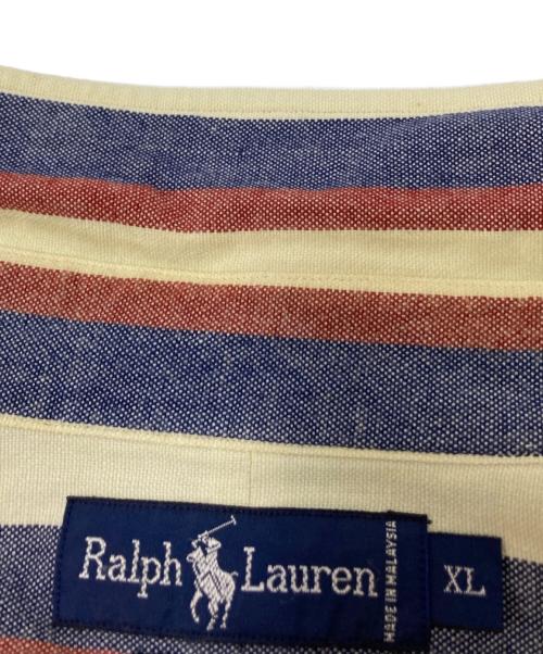 RALPH LAUREN（ラルフローレン）RALPH LAUREN (ラルフローレン) コットンストライプシャツ レッド×アイボリー サイズ:XLの古着・服飾アイテム