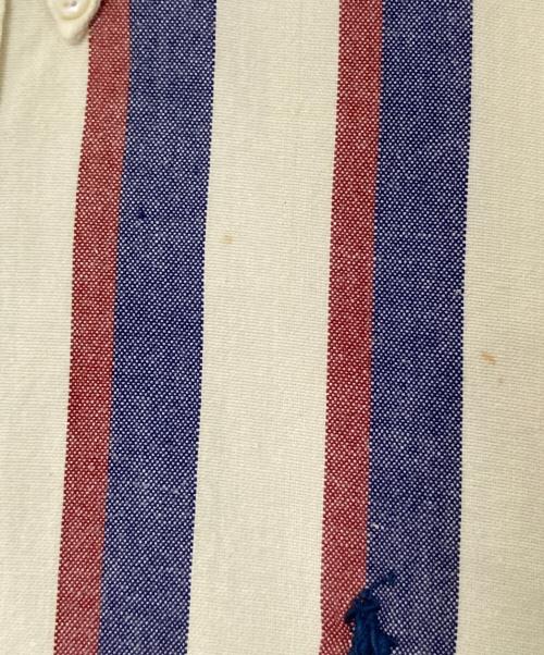 RALPH LAUREN（ラルフローレン）RALPH LAUREN (ラルフローレン) コットンストライプシャツ レッド×アイボリー サイズ:XLの古着・服飾アイテム
