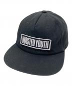 WASTED YOUTHウェイステッドユース）の古着「5 PANEL SNAPBACK CAP」｜ブラック×ホワイト