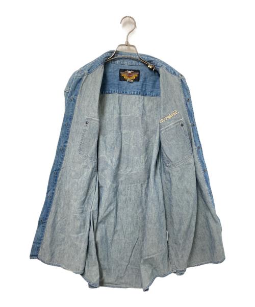 HARLEY-DAVIDSON（ハーレーダビッドソン）HARLEY-DAVIDSON (ハーレーダビッドソン) バックプリントデニムシャツ インディゴ サイズ:Lの古着・服飾アイテム