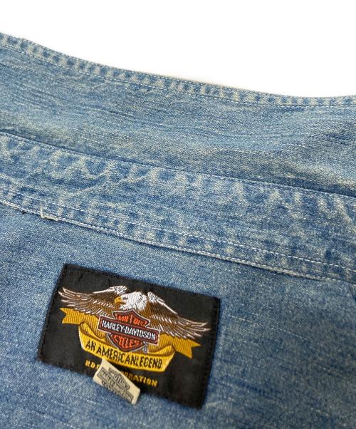 HARLEY-DAVIDSON（ハーレーダビッドソン）HARLEY-DAVIDSON (ハーレーダビッドソン) バックプリントデニムシャツ インディゴ サイズ:Lの古着・服飾アイテム
