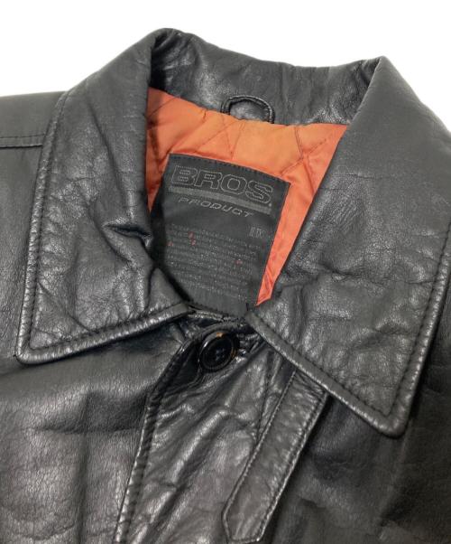 BROS PRODUCT（ブロスプロダクツ）BROS PRODUCT (ブロスプロダクツ) レザージャケット ブラック サイズ:Mの古着・服飾アイテム