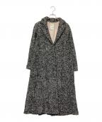 HER LIP TOハーリップトゥ）の古着「Herringbone Wool-Blend Classic Coat」｜ブラック×ホワイト