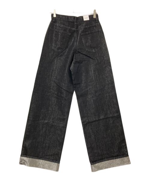 moussy（マウジー）moussy (マウジー) GLITTER DENIM WIDE STRAIGHT ブラック サイズ:2 未使用品の古着・服飾アイテム