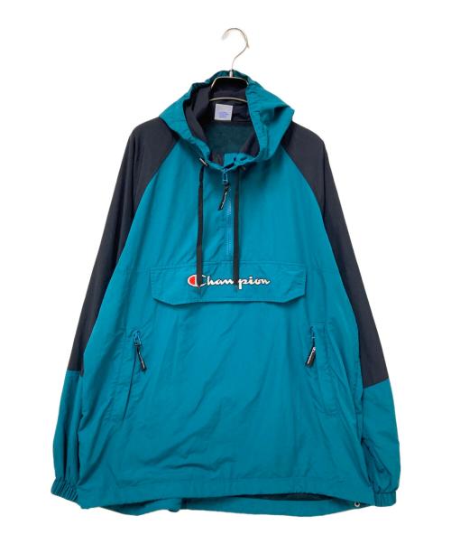 Champion（チャンピオン）Champion (チャンピオン) フーデッドアノラックジャケット グリーン×ブラック サイズ:XLの古着・服飾アイテム